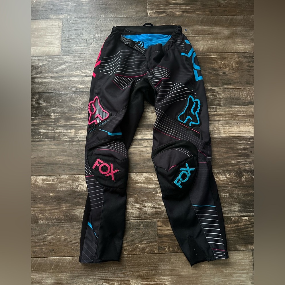 Fox Racing Motocross 180 Riding Pant, Black, Blue, Pink - Womens Size 3/4